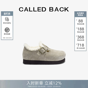 女一脚蹬加绒厚底毛毛鞋 CALLED 勃肯鞋 新款 BACK官方直营2025冬季