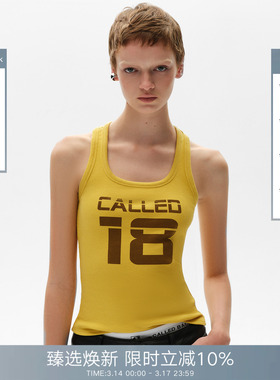 【VAVA同款】CalledBack字母印花春夏吊带背心女修身无袖打底上衣
