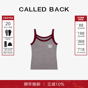 条纹修身 新款 显瘦上衣 BACK吊带背心女2025夏季 CALLED