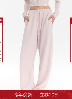 CALLED BACK休闲裤女2025秋季新款宽松百搭纯色加绒休闲阔腿长裤