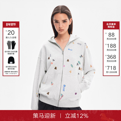 CalledBack连帽卫衣饭团熊外套