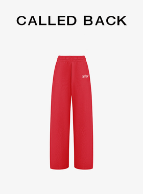 Called Back休闲阔腿裤女2026春季新款红色宽松简约直筒长裤卫裤