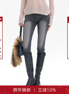 Called Back牛仔裤女2025秋季新款高腰烟管裤弹力显瘦修身小脚裤