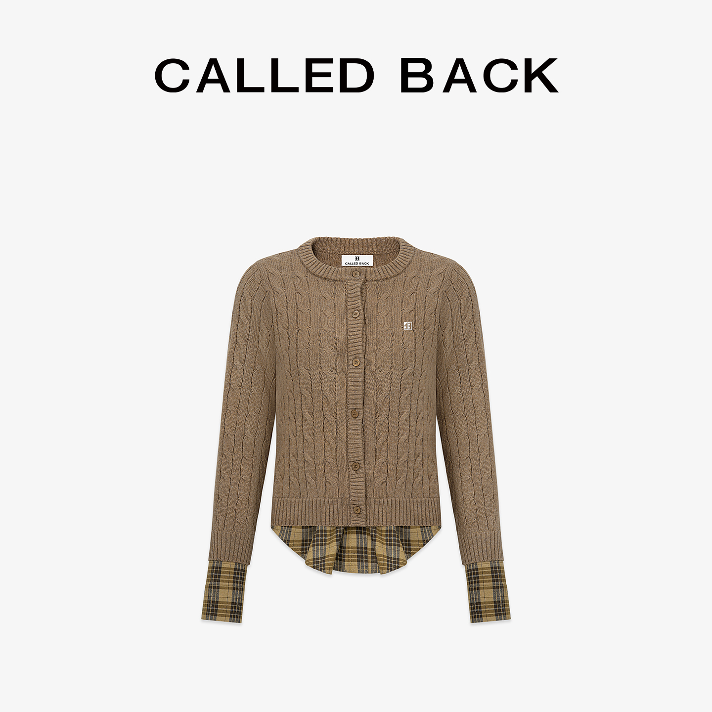 CalledBack针织开衫假两件外套