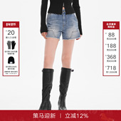 水洗毛边做旧休闲解构设计热裤 CalledBack牛仔短裤 女2026春夏新款