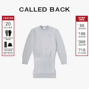 宽松收腰卫衣裙女简约休闲长袖 新款 连衣裙女 BACK2025秋季 CALLED