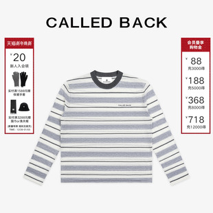 简约圆领宽松条纹针织打底衫 Called 新款 上衣女2025秋季 Back长袖