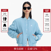 CALLED BACK25秋冬新款 撞色立领休闲蓝色棒球服女保暖羽绒服外套