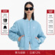 CALLED BACK25秋冬新款 撞色立领休闲蓝色棒球服女保暖羽绒服外套
