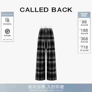Called 女2026春夏新款 直筒慵懒风百搭休闲裤 Back复古格纹阔腿裤
