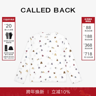 趣味饭团熊印花圆领休闲打底 上衣女2025早秋新款 CALLED BACK长袖