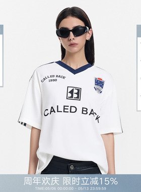 Called Back美式球衣风t恤女2026春夏宽松休闲百搭字母印花上衣