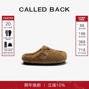子 女包头半拖保暖毛绒鞋 CALLED BACK官方直营秋冬勃肯风毛毛拖鞋