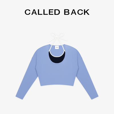 CalledBack挂脖假两件针织衫女