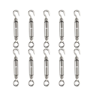 Turnbuckle Wire Tensioner 10Pcs Steel Hook Eye Stainless