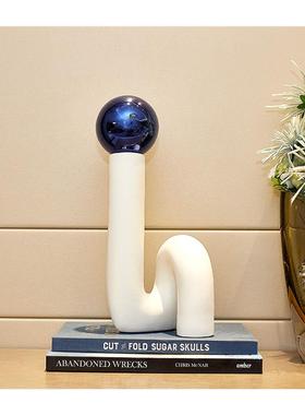 现代简约抽象几何艺术摆件玄关客厅电视柜样板房展示柜工艺装饰品