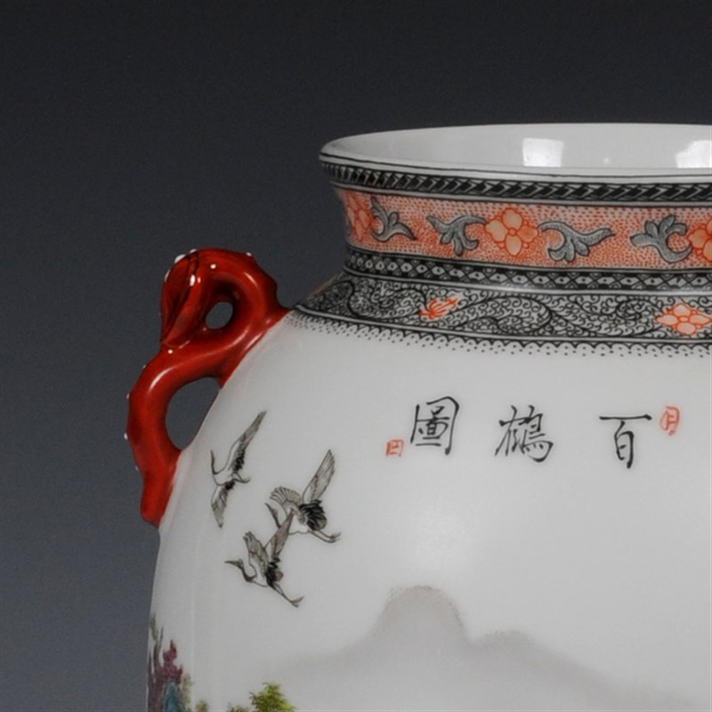 景德镇陶瓷器 张炳祥作品如意冬瓜花瓶 现代时尚装饰摆饰工艺礼品