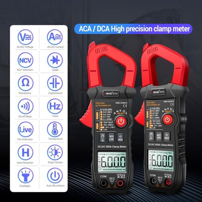 ST210 Professional Digital Multimeter Clamp Meter DC/AC 600A