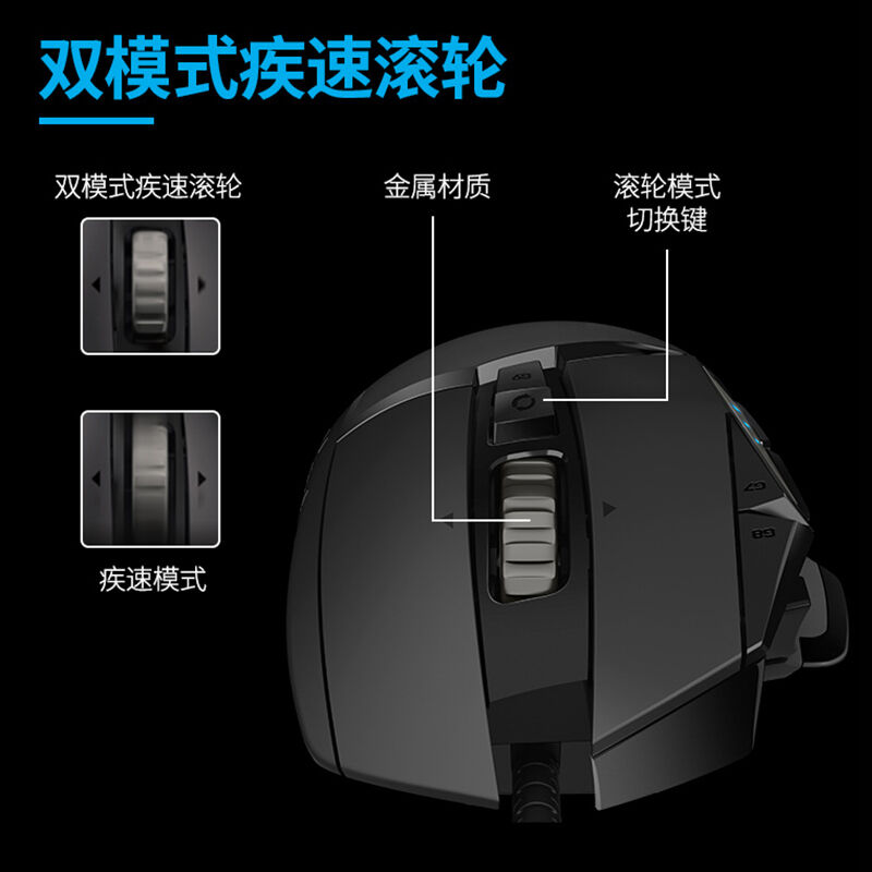 厂家罗技(G)G502HERO主宰者滑鼠有线游戏滑鼠电竞滑鼠逻辑机械