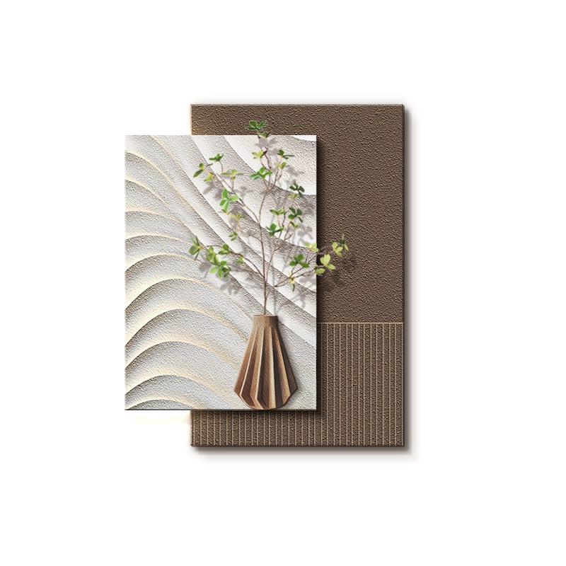 速发侘寂风客厅装饰画意式极简沙发背景墙挂画立体高级感玄关抽象