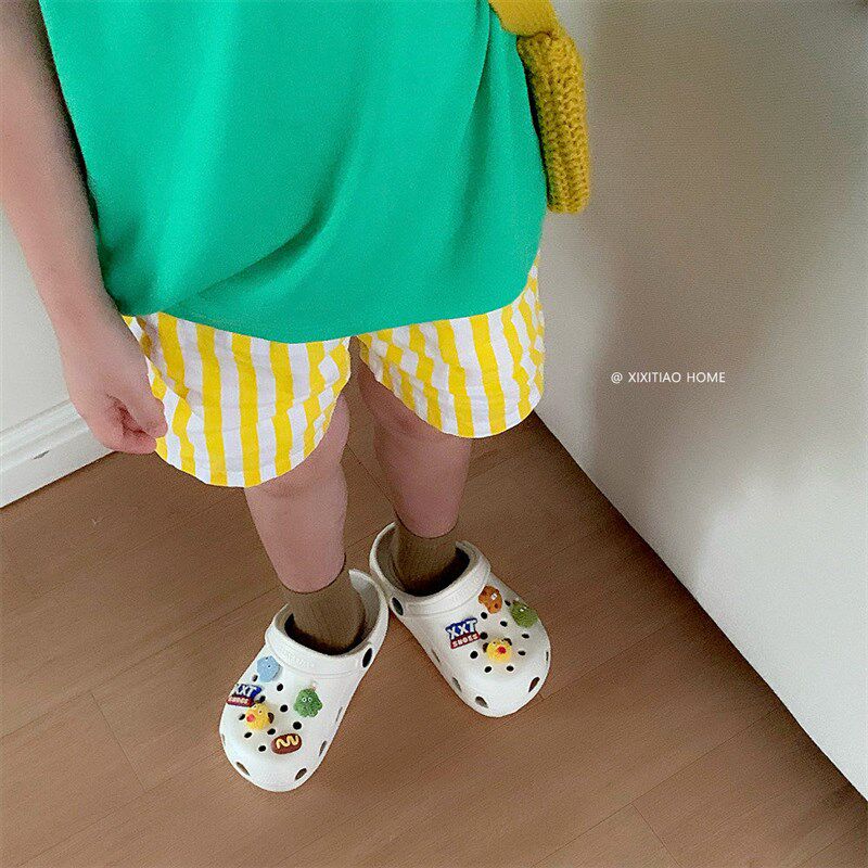 速发细细条 夏季儿童可爱两穿洞洞鞋趣味防滑足弓凉拖男童童