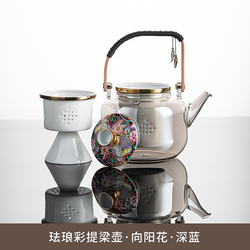 速发陶瓷彩煮茶壶加家用容量泡茶壶玻璃耐高温环保厚大电陶炉全套