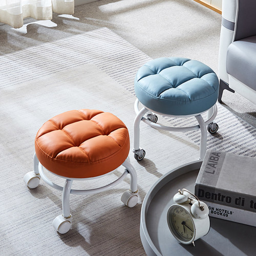 速发带轮小凳子矮凳静音滑轮t凳儿童学步凳美甲凳修脚凳换鞋凳带