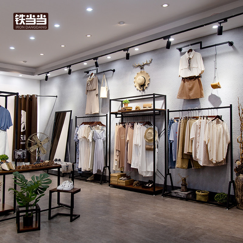 速发服装店架服衣架体约装店货架展示衣铺装修设计实简店落地式