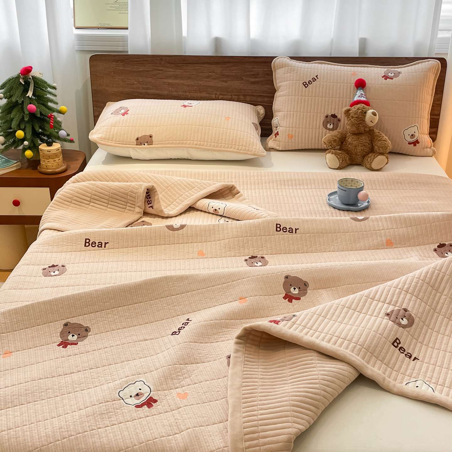 全棉磨毛牛奶绒床盖双面可用一面绒一面纯棉榻榻米炕盖加绒厚床单