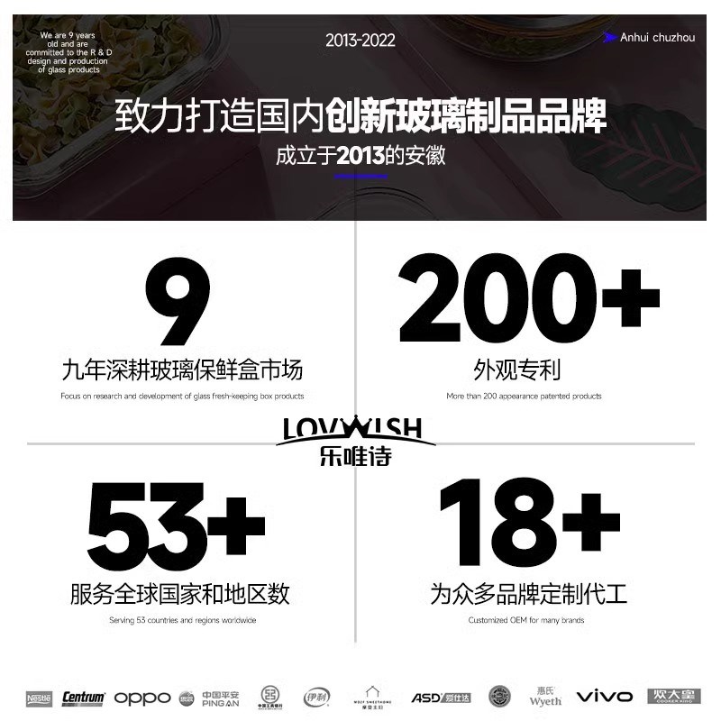 乐唯诗饭盒微波炉加热碗上班族餐盒玻璃保鲜盒分隔冰箱收纳