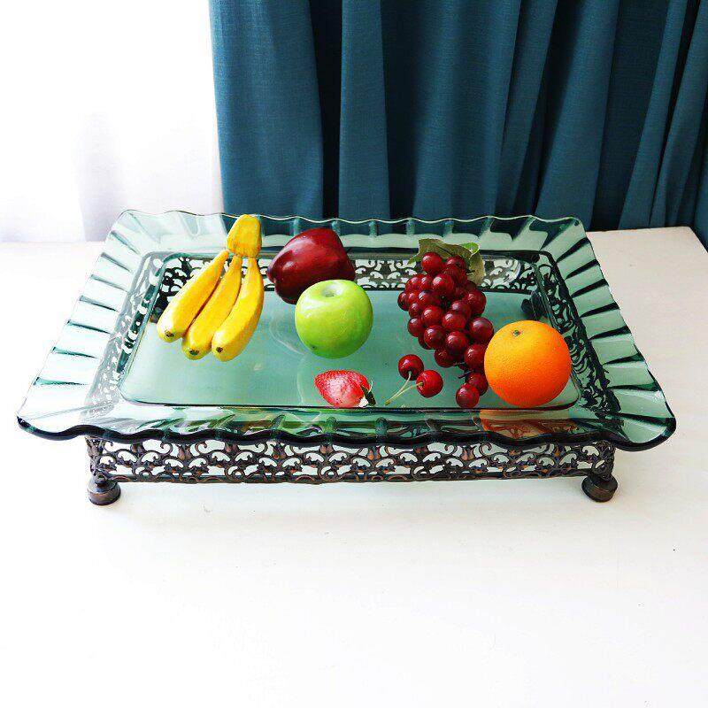 日式玻璃刺身盘海鲜拼盘长方形钢化餐盘自助餐具水果盘菜盘点心盘