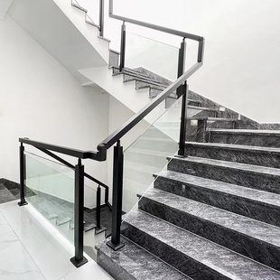 室内家用护栏自不锈钢 围栏扶手阳台栏杆农村自建房别墅玻璃楼梯装