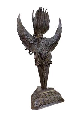 仿古藏传护法大鹏金翅鸟智慧迦楼罗鸟事业琼鸟大鹏鸟金刚杵摆件