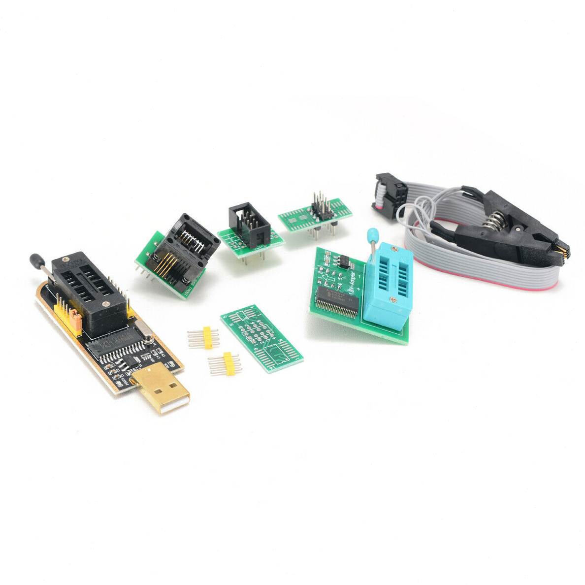 CH341B 编程器全套套装 测试夹 SOP8 BIOS夹子 8脚通用夹