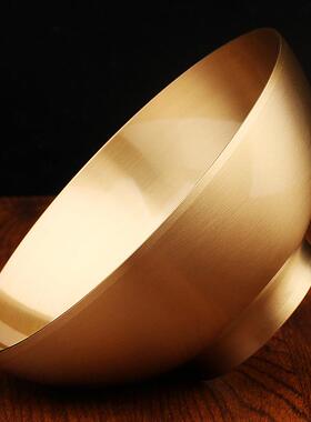 黄铜双喜碗婚礼用品家居佛前供水杯供奉净水光面铜碗桌面摆件