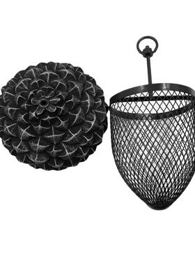 爆款花园庭院装饰品蜂鸟橡果铁艺喂鸟器树脂工艺品装饰