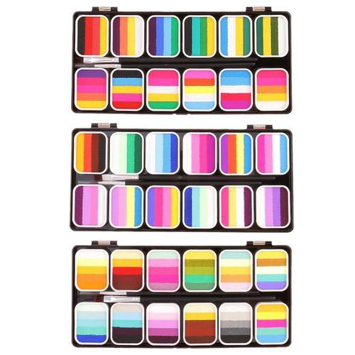 面部彩绘颜料12格多拼水溶性脸彩易清洗彩绘脸部颜料脸彩儿童