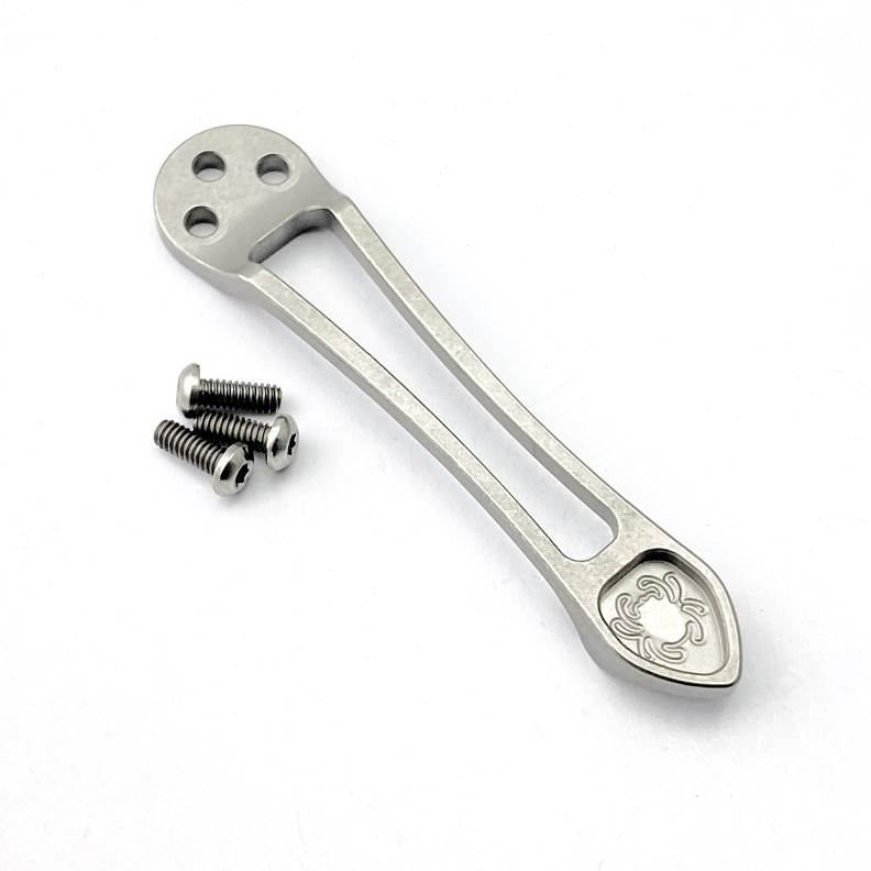 Spyderco蜘蛛C81钛合金夹子 一体夹子钛合金蜘蛛刀C223背夹钛配件
