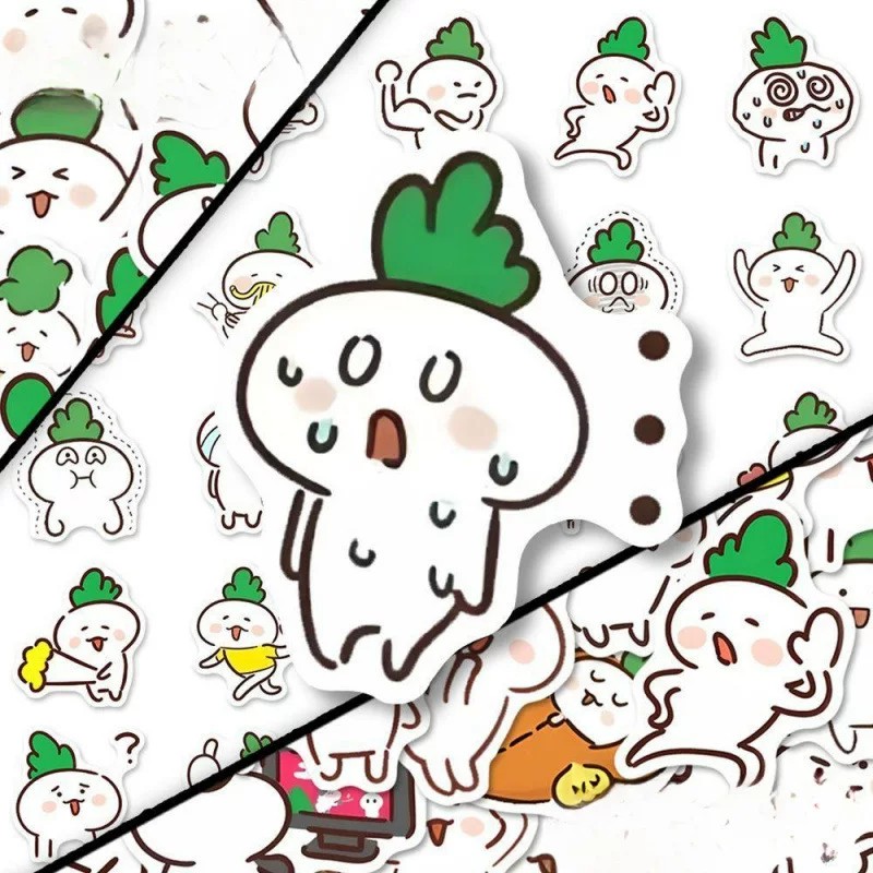 可爱绿萝卜表情包贴纸搞怪