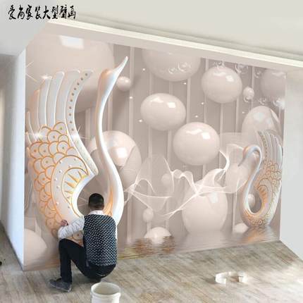 欧式电视背景墙壁纸客厅卧室装饰5d立体壁画影视墙3d墙纸壁布墙布
