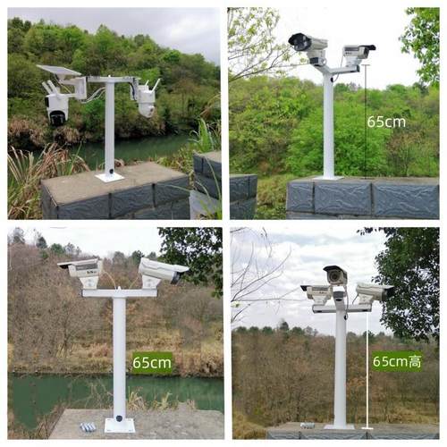 监控立杆支架停车场小区监控杆围墙立柱室外摄像机枪机支架平面