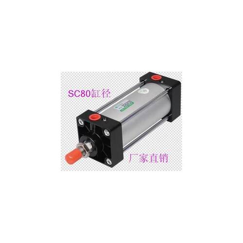 SC标准气缸SC80X50/75/150/200气动夹紧冲压气缸SCJ可调双出气缸