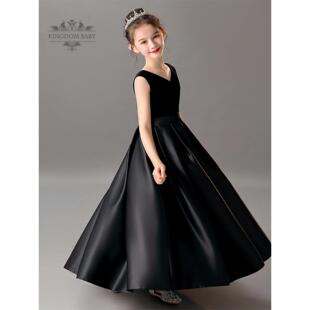 儿童管乐团音乐会服装黑人女孩服装钢琴表演主持人服装大提琴表演