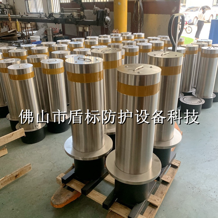 移动车档路桩半自动防撞柱警示路桩不锈钢隔离智能电动伸缩止车柱