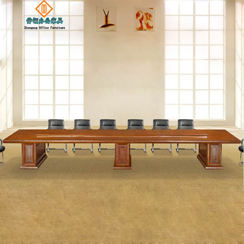 实木会议长桌橢圆异形三角组合洽谈桌东莞深圳虎门办公家具