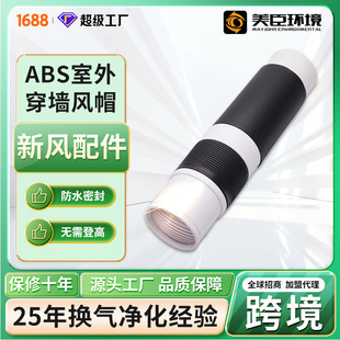 新风系统穿墙风帽ABS外墙风帽新风机室外防雨出风口户外防风罩