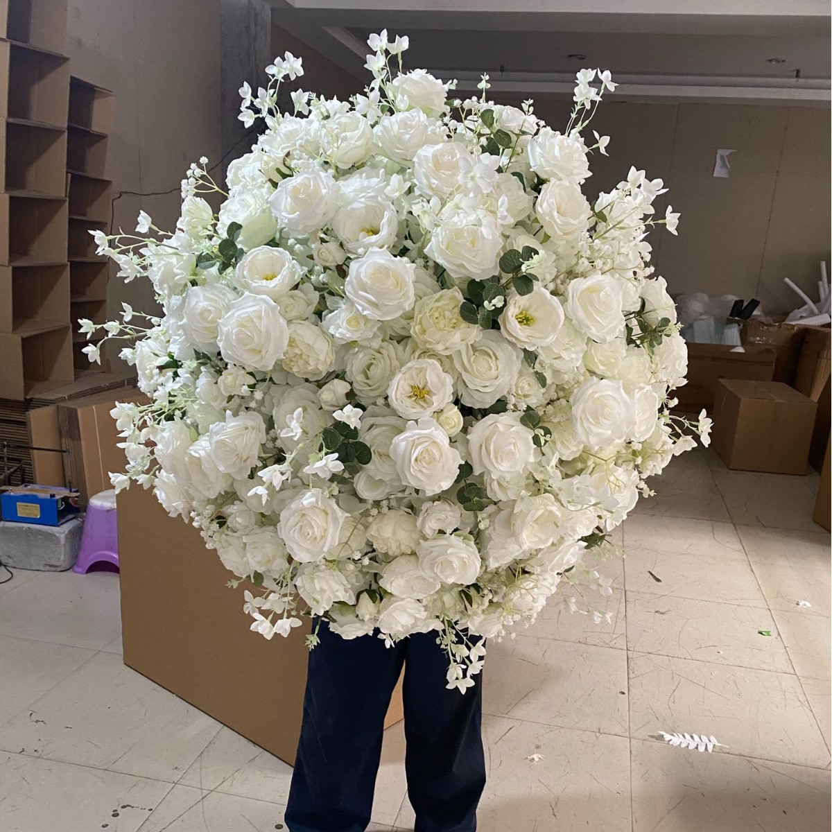 新款80cm仿真绣球玫瑰花球婚礼餐桌摆放花求婚橱窗展厅装饰路引花