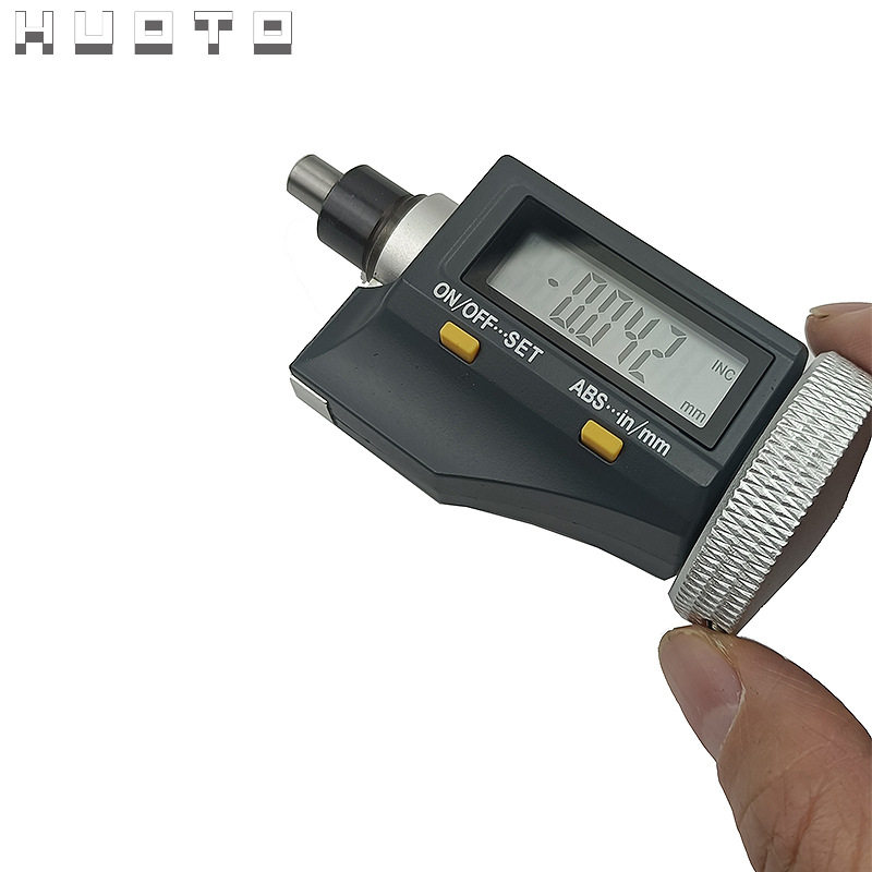 HUOTO数显千分测微头0-15MM数显微分头千分尺头螺旋测微器