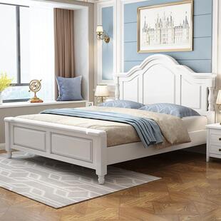 实木床美式1.8米现代简约家具主卧床公主双人床1.5米床储物轻奢床