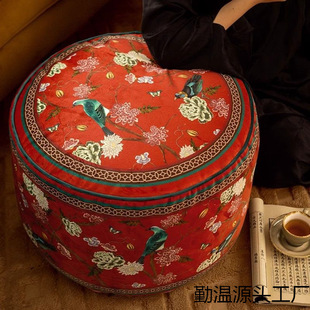 2026红色喜庆客厅沙发地上看坐墩阳台榻榻米懒人墩子坐垫锦绣华年